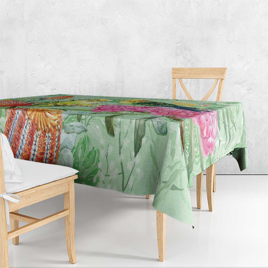 Birds and Floral Aussie Budgerigars Tablecloth Mint Opal - Aussie Hoodie