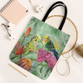 Birds and Floral Aussie Budgerigars Tote Bag Mint Opal - Aussie Hoodie
