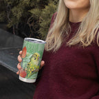 Birds and Floral Aussie Budgerigars Tumbler Cup Mint Opal - Aussie Hoodie
