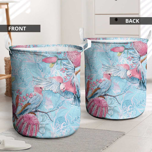 Galah Birds Australia Baby Blue & Pink Laundry Basket - Aussie Hoodie