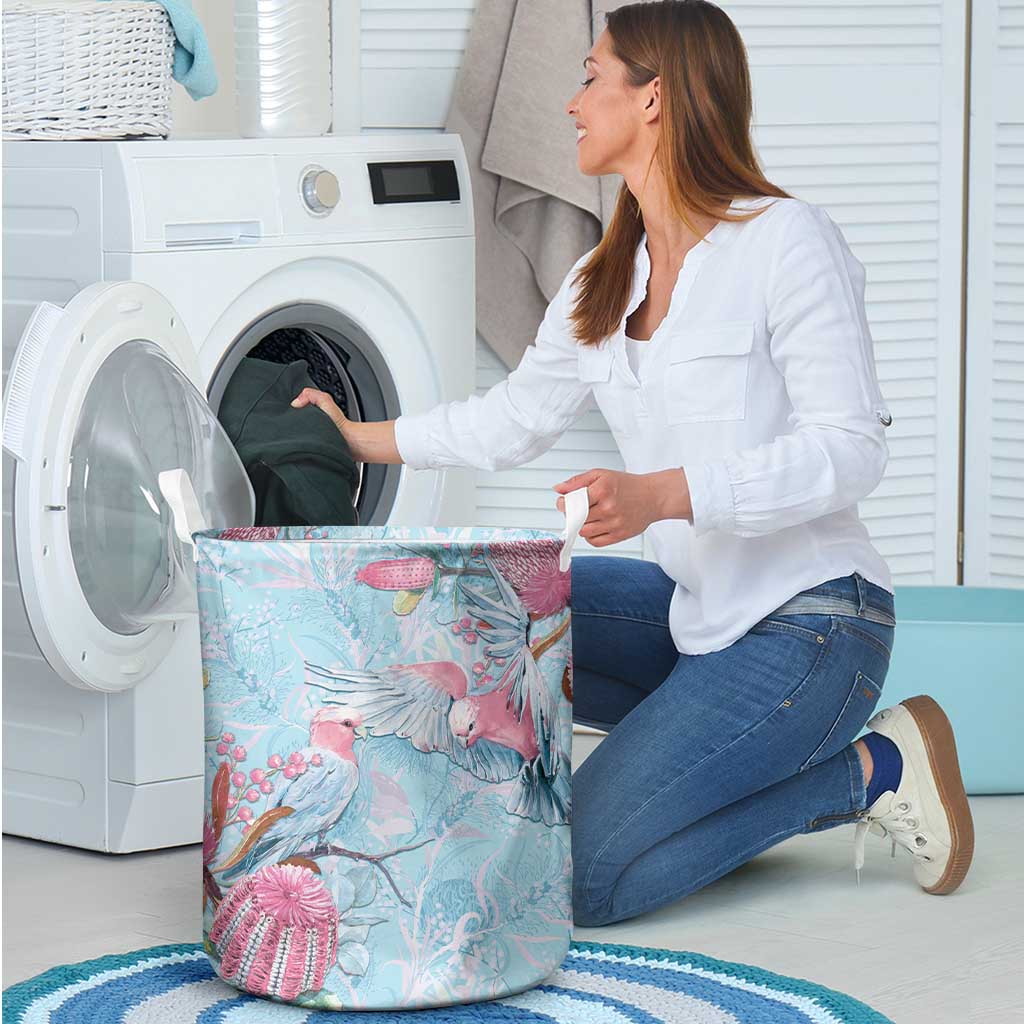 Galah Birds Australia Baby Blue & Pink Laundry Basket - Aussie Hoodie