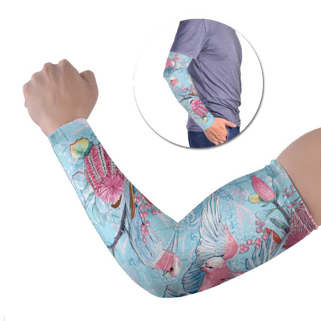Galah Birds Australia Baby Blue & Pink Arm Sleeves - Aussie Hoodie
