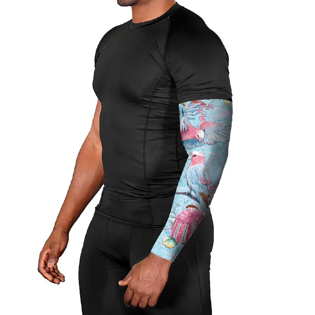Galah Birds Australia Baby Blue & Pink Arm Sleeves - Aussie Hoodie