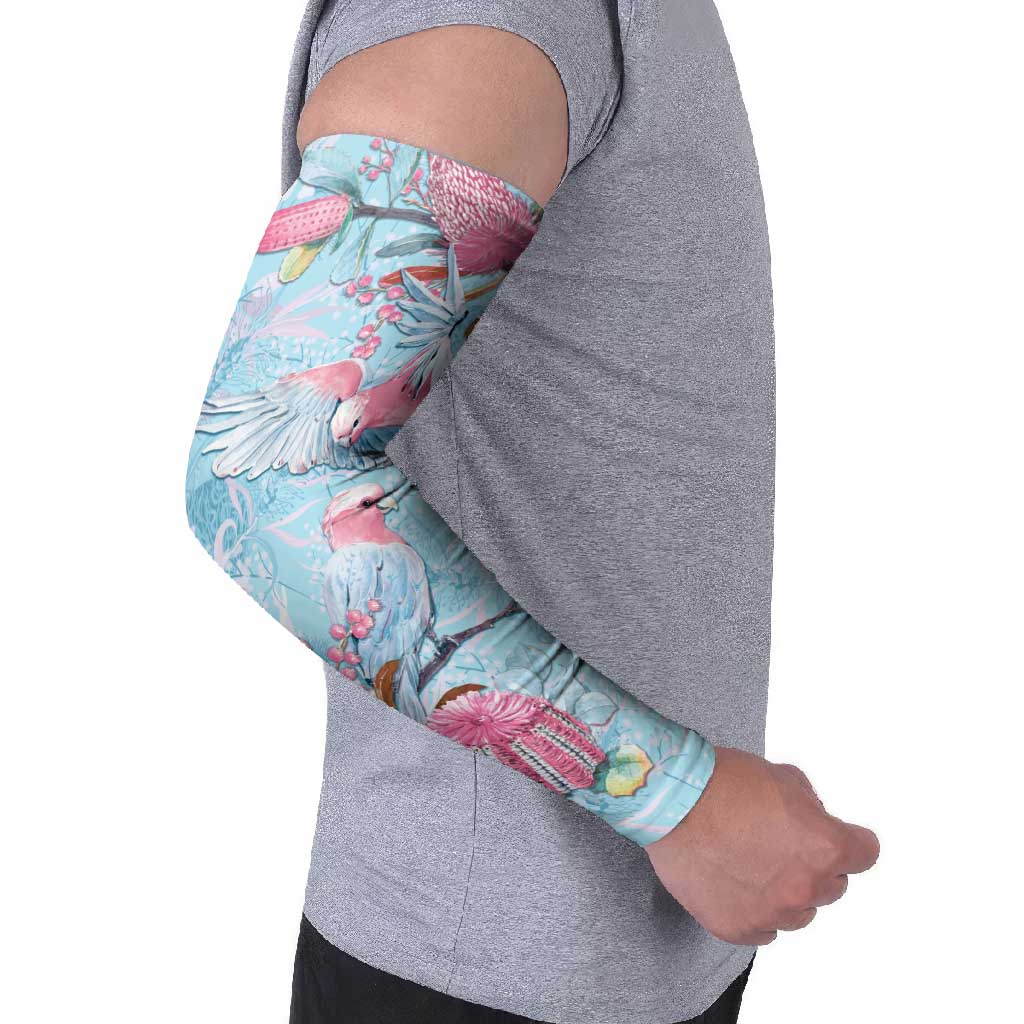 Galah Birds Australia Baby Blue & Pink Arm Sleeves - Aussie Hoodie