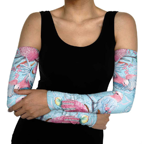 Galah Birds Australia Baby Blue & Pink Arm Sleeves - Aussie Hoodie