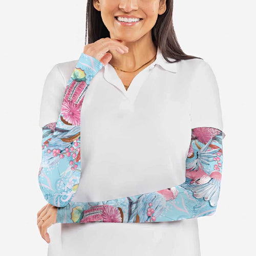 Galah Birds Australia Baby Blue & Pink Arm Sleeves - Aussie Hoodie