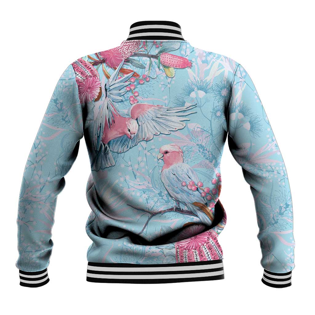 Galah Birds Australia Baby Blue & Pink Baseball Jacket - Aussie Hoodie