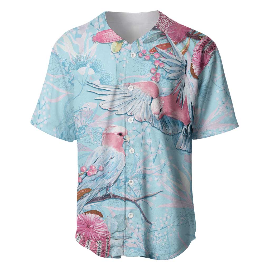 Galah Birds Australia Baby Blue & Pink Baseball Jersey - Aussie Hoodie