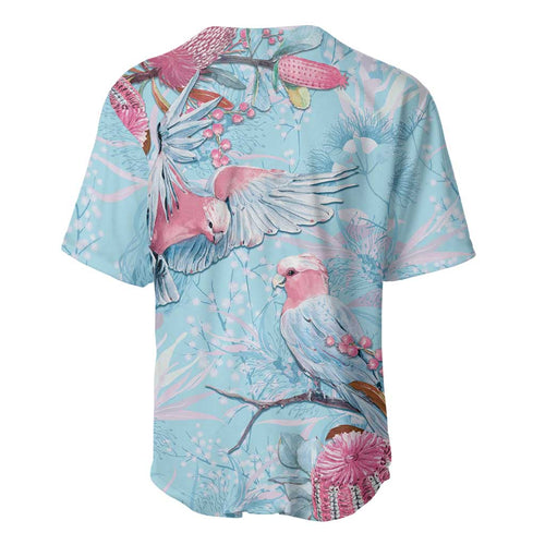 Galah Birds Australia Baby Blue & Pink Baseball Jersey - Aussie Hoodie