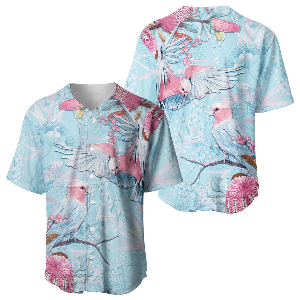 Galah Birds Australia Baby Blue & Pink Baseball Jersey - Aussie Hoodie