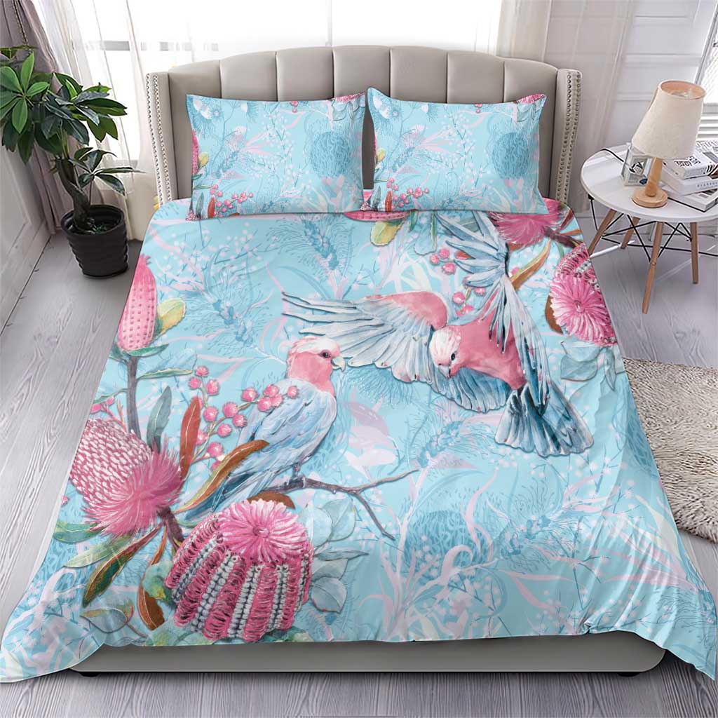 Galah Birds Australia Baby Blue & Pink Bedding Set - Aussie Hoodie