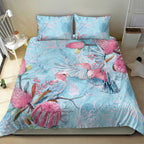 Galah Birds Australia Baby Blue & Pink Bedding Set - Aussie Hoodie