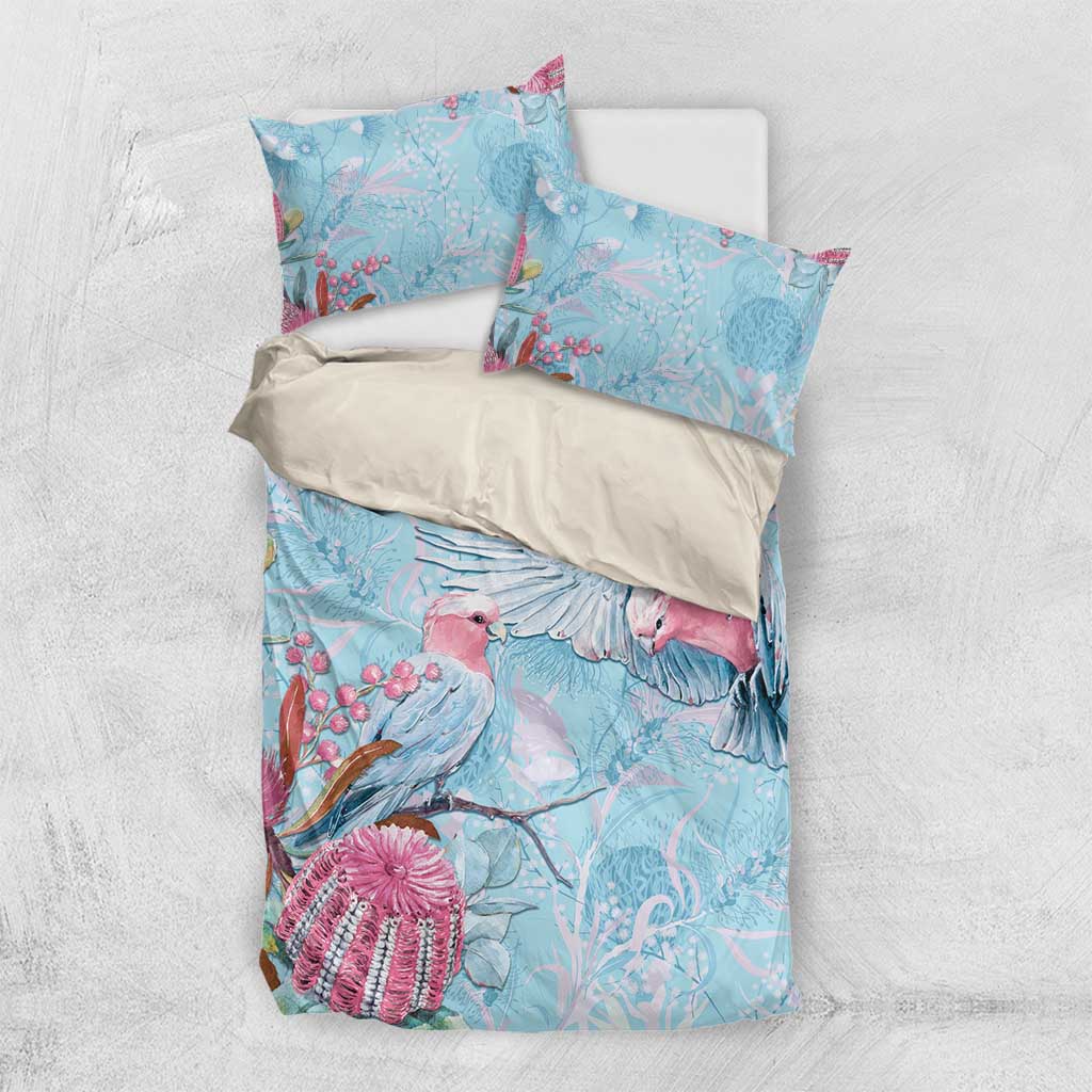 Galah Birds Australia Baby Blue & Pink Bedding Set - Aussie Hoodie