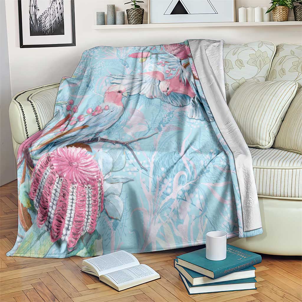 Galah Birds Australia Baby Blue & Pink Blanket - Aussie Hoodie