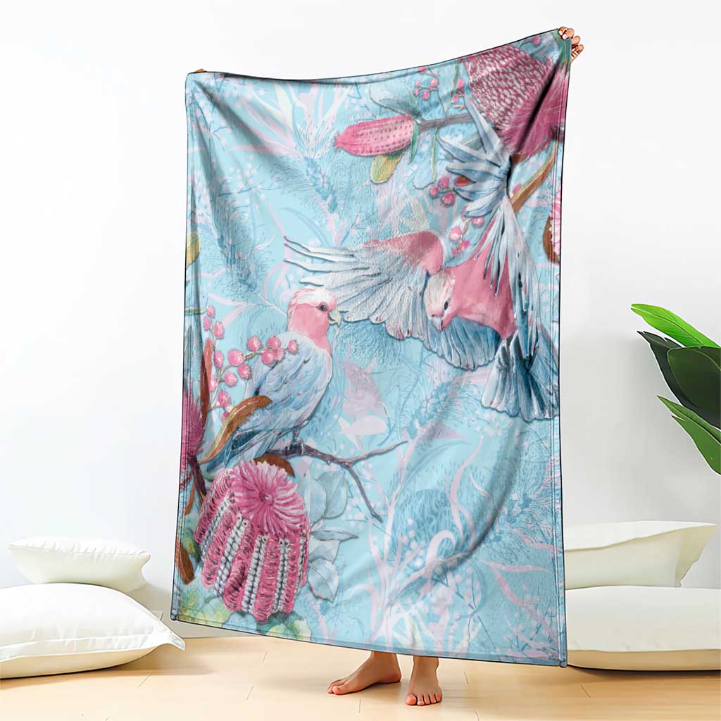 Galah Birds Australia Baby Blue & Pink Blanket - Aussie Hoodie