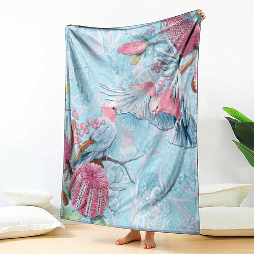Galah Birds Australia Baby Blue & Pink Blanket - Aussie Hoodie