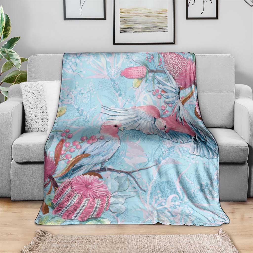 Galah Birds Australia Baby Blue & Pink Blanket - Aussie Hoodie