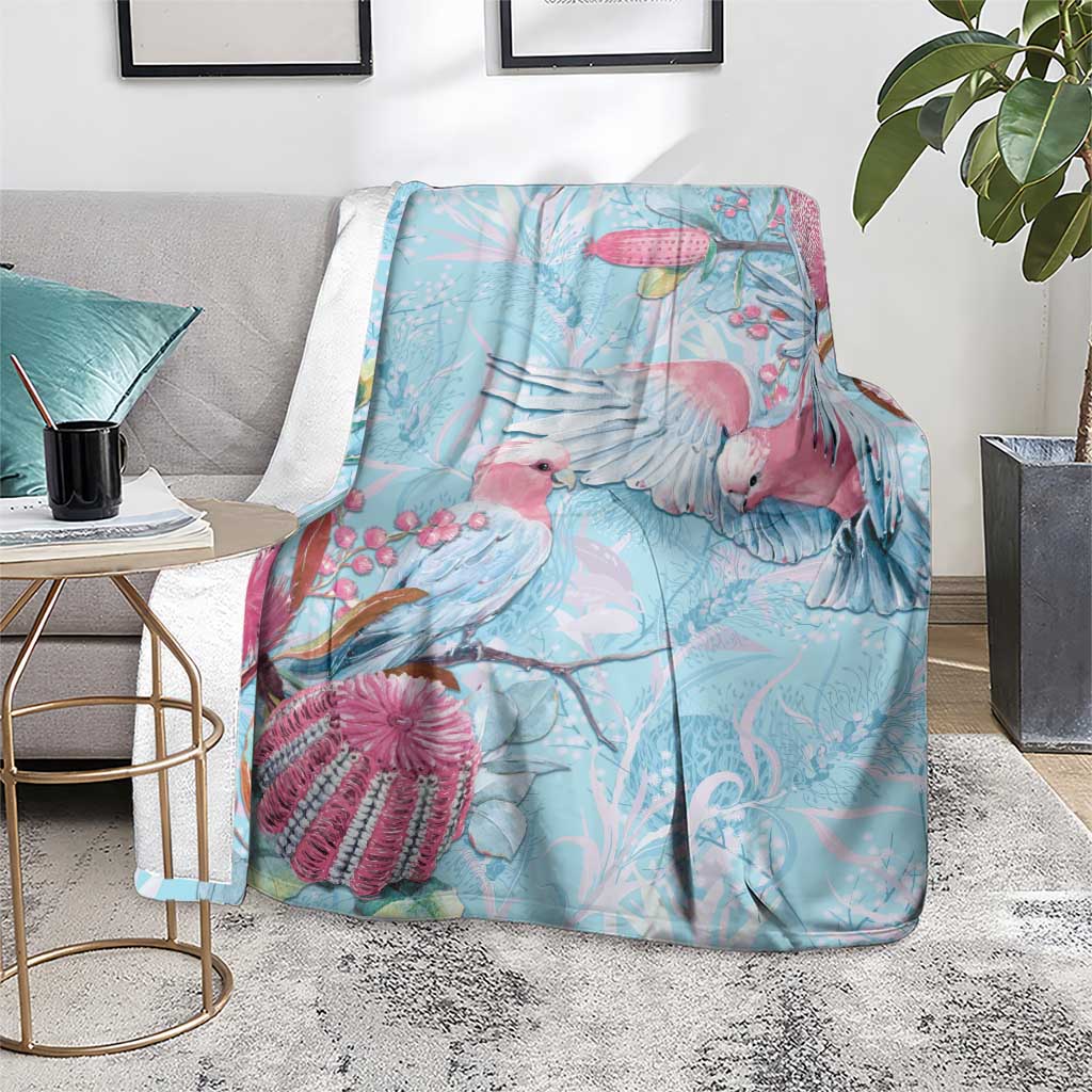 Galah Birds Australia Baby Blue & Pink Blanket - Aussie Hoodie