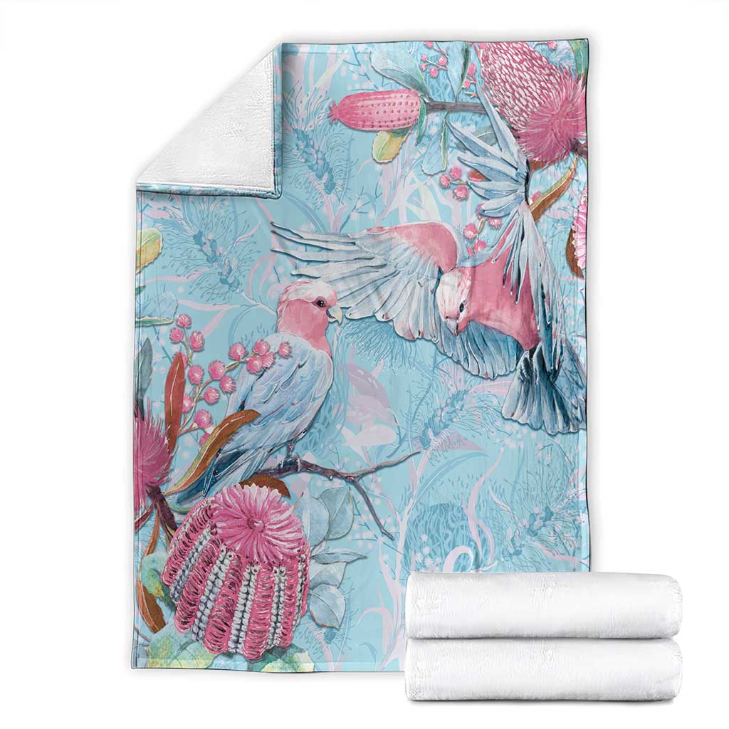 Galah Birds Australia Baby Blue & Pink Blanket - Aussie Hoodie