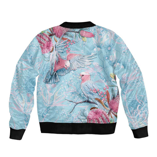 Galah Birds Australia Baby Blue & Pink Bomber Jacket - Aussie Hoodie