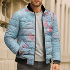 Galah Birds Australia Baby Blue & Pink Bomber Puffer Jacket - Aussie Hoodie