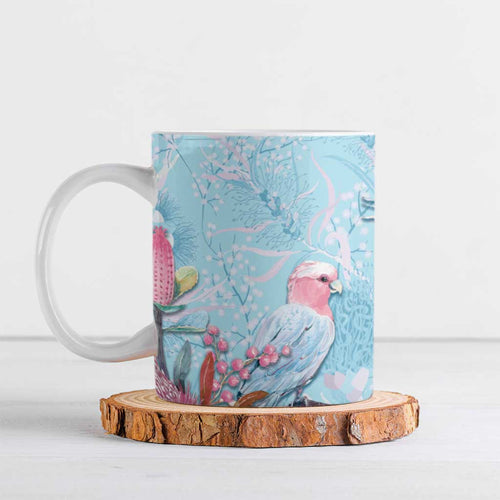Galah Birds Australia Baby Blue & Pink Ceramic Mug - Aussie Hoodie
