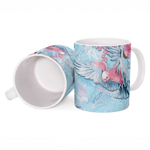 Galah Birds Australia Baby Blue & Pink Ceramic Mug - Aussie Hoodie
