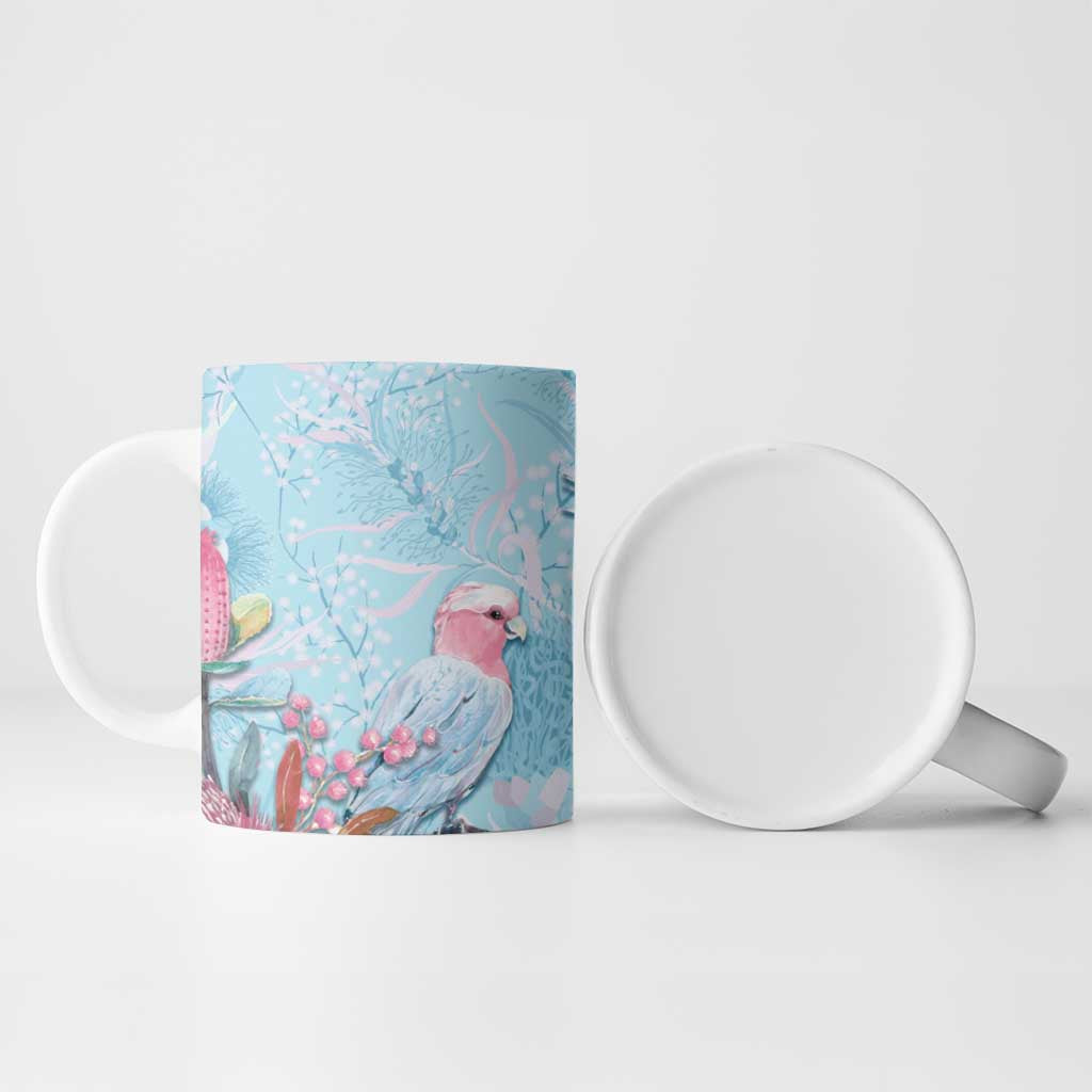 Galah Birds Australia Baby Blue & Pink Ceramic Mug - Aussie Hoodie