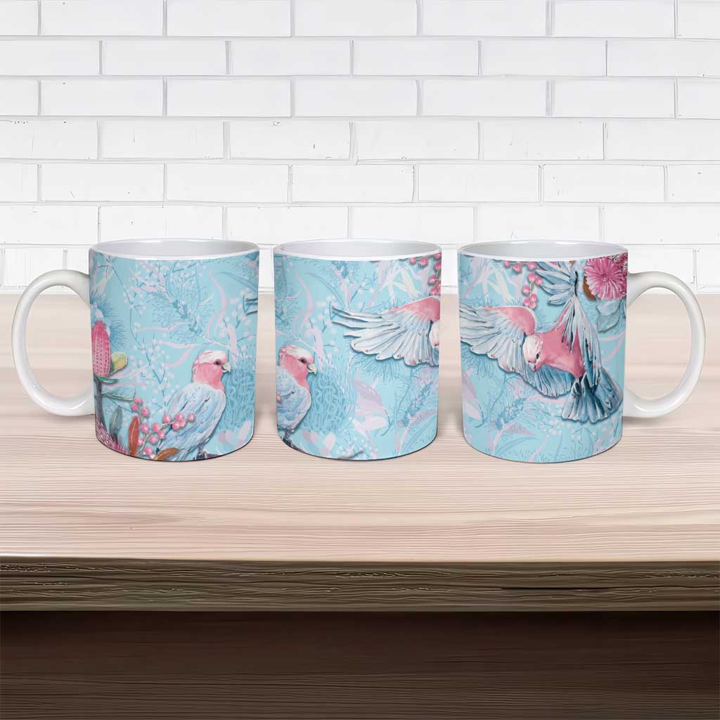 Galah Birds Australia Baby Blue & Pink Ceramic Mug - Aussie Hoodie