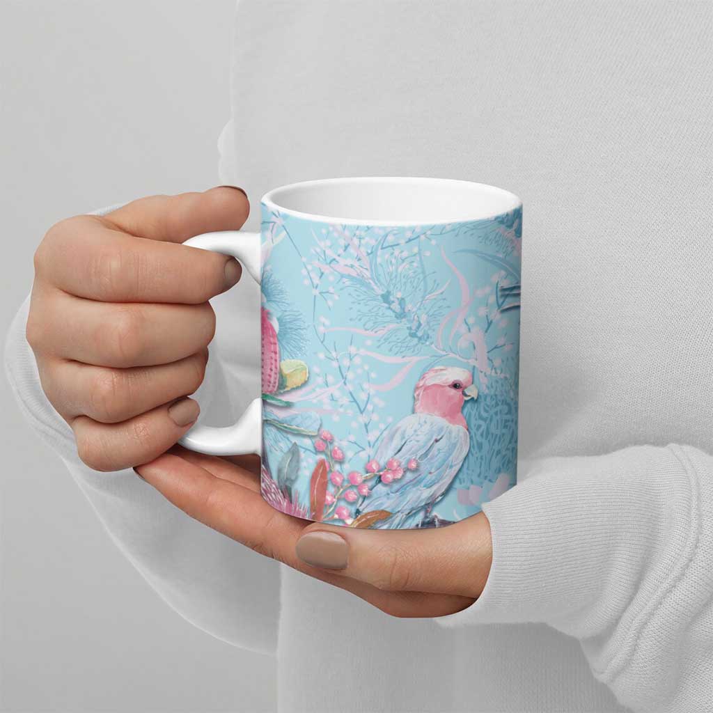 Galah Birds Australia Baby Blue & Pink Ceramic Mug - Aussie Hoodie