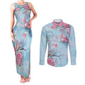 Galah Birds Australia Baby Blue & Pink Couples Matching Tank Maxi Dress and Long Sleeve Button Shirt - Aussie Hoodie