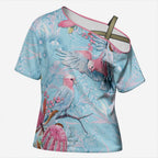 Galah Birds Australia Baby Blue & Pink Cross Shoulder Shirt - Aussie Hoodie