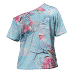 Galah Birds Australia Baby Blue & Pink Cross Shoulder Shirt - Aussie Hoodie