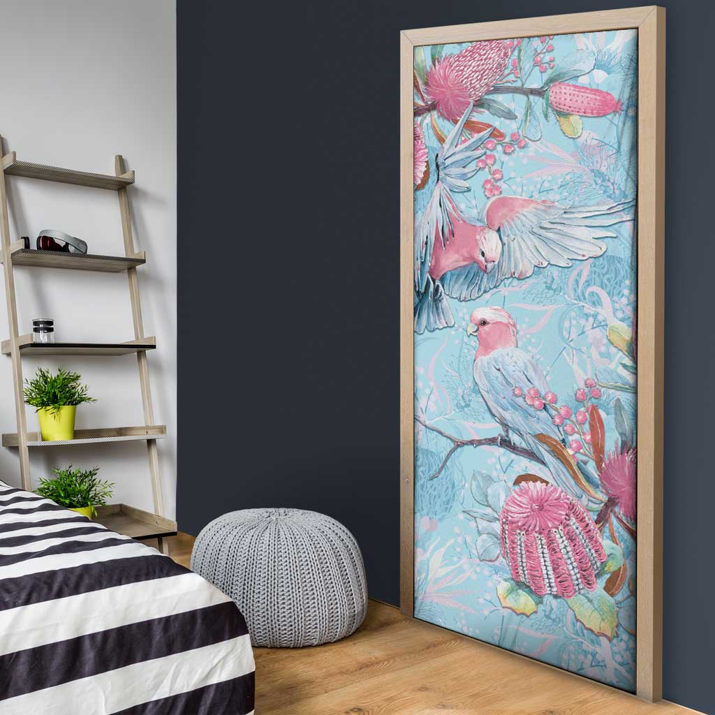 Galah Birds Australia Baby Blue & Pink Door Cover - Aussie Hoodie
