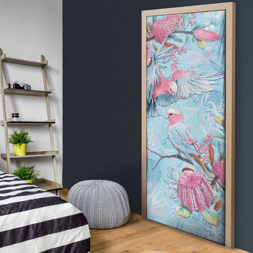Galah Birds Australia Baby Blue & Pink Door Cover - Aussie Hoodie