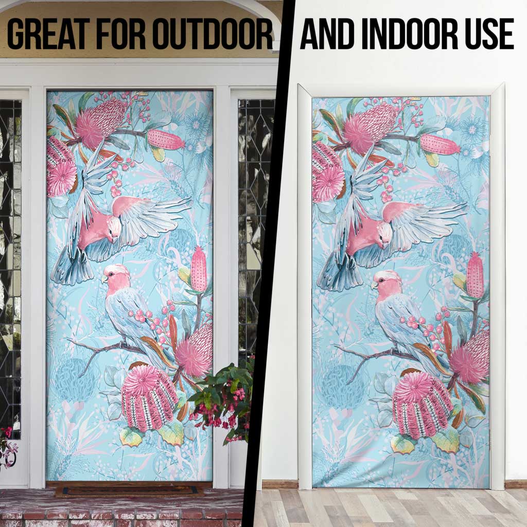 Galah Birds Australia Baby Blue & Pink Door Cover - Aussie Hoodie