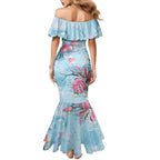 Galah Birds Australia Baby Blue & Pink Family Matching Mermaid Dress and Hawaiian Shirt - Aussie Hoodie