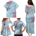 Galah Birds Australia Baby Blue & Pink Family Matching Puletasi and Hawaiian Shirt - Aussie Hoodie