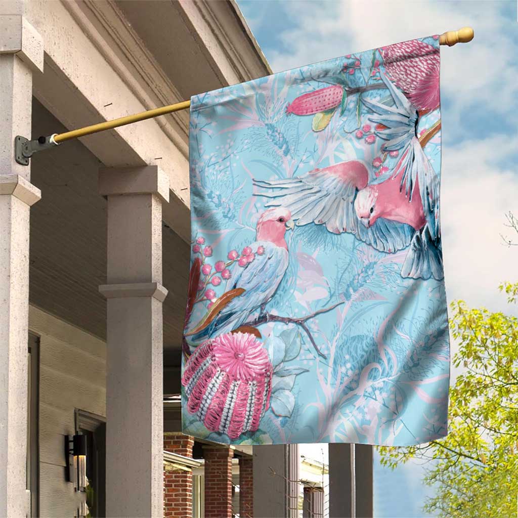 Galah Birds Australia Baby Blue & Pink Garden Flag - Aussie Hoodie