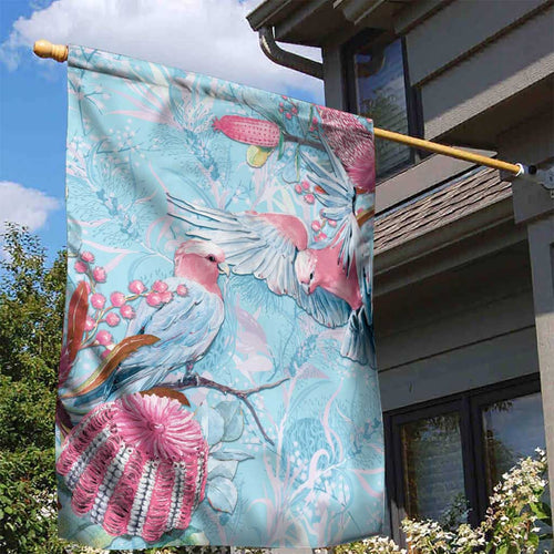 Galah Birds Australia Baby Blue & Pink Garden Flag - Aussie Hoodie