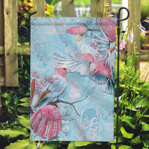 Galah Birds Australia Baby Blue & Pink Garden Flag - Aussie Hoodie