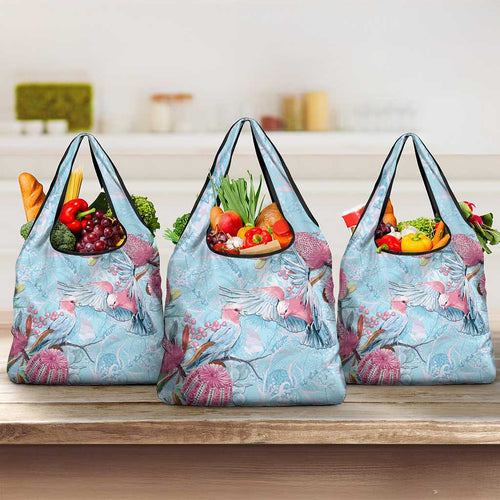 Galah Birds Australia Baby Blue & Pink Grocery Bag - Aussie Hoodie
