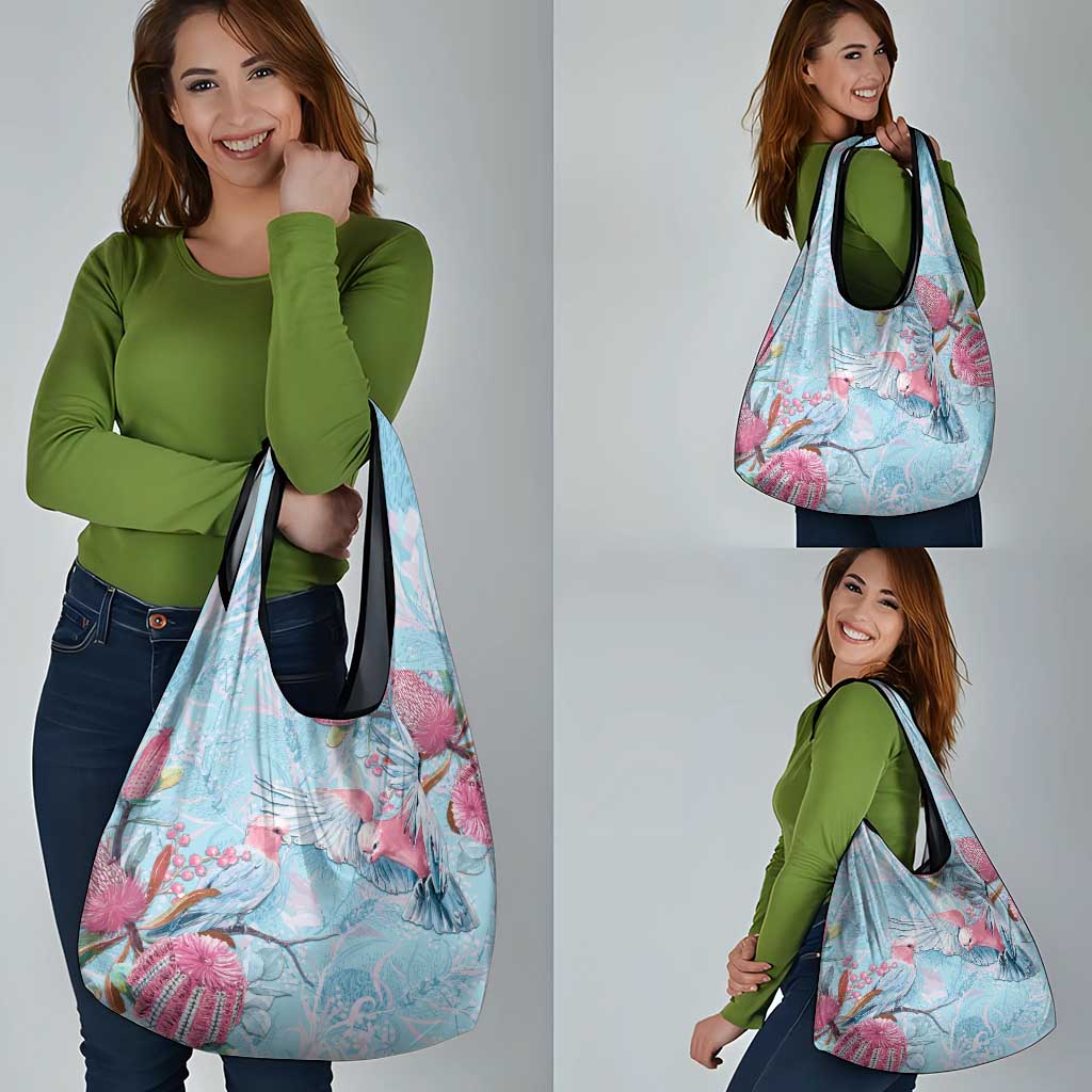 Galah Birds Australia Baby Blue & Pink Grocery Bag - Aussie Hoodie