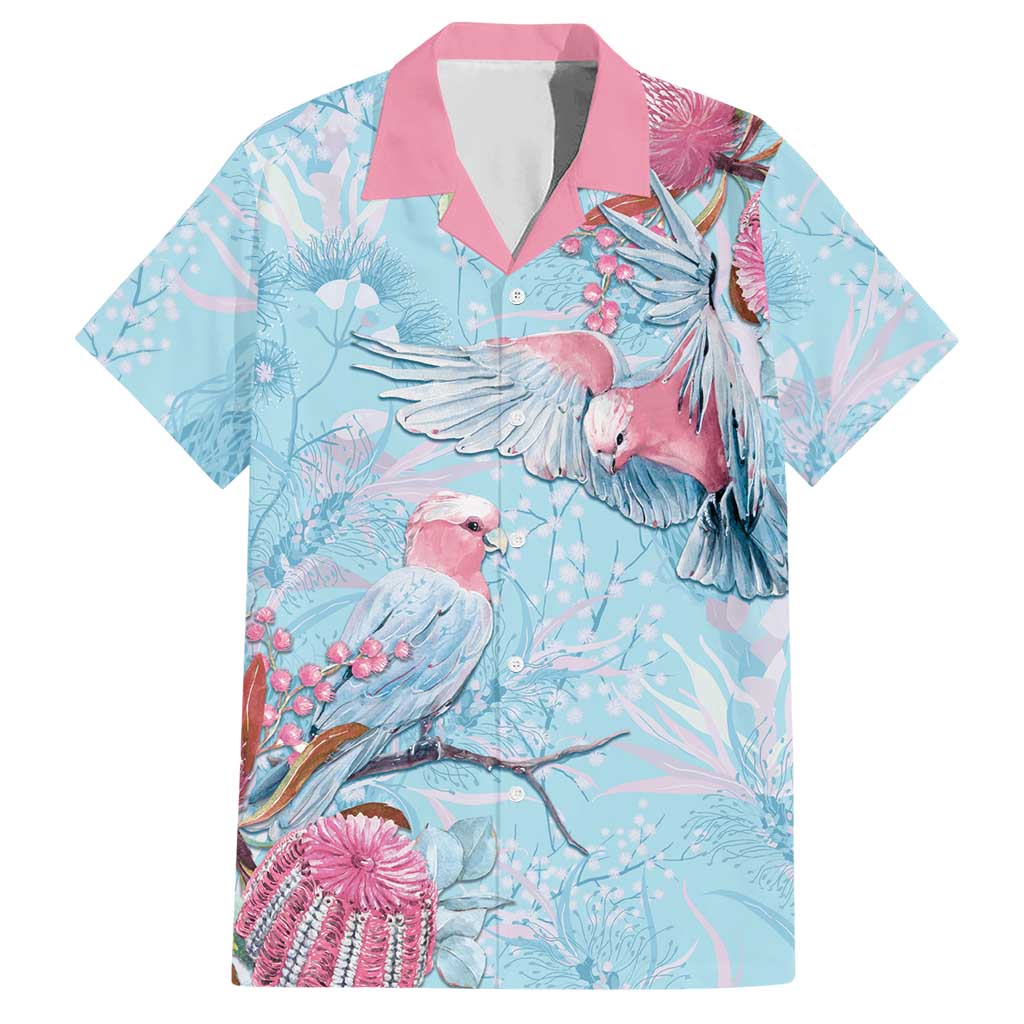 Galah Birds Australia Baby Blue & Pink Hawaiian Shirt - Aussie Hoodie