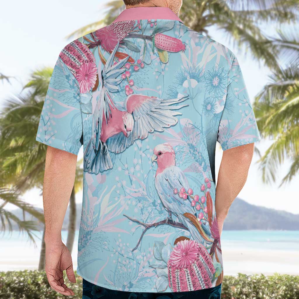 Galah Birds Australia Baby Blue & Pink Hawaiian Shirt - Aussie Hoodie