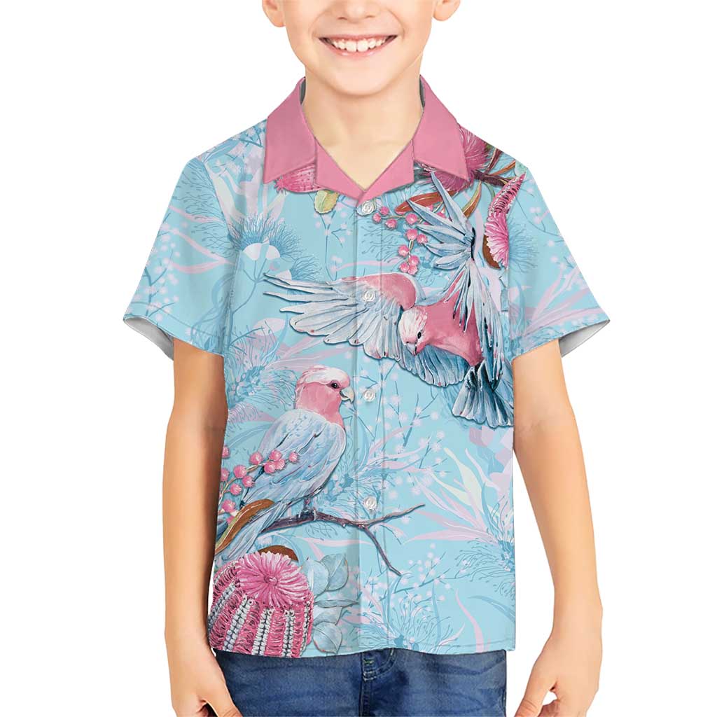 Galah Birds Australia Baby Blue & Pink Hawaiian Shirt - Aussie Hoodie