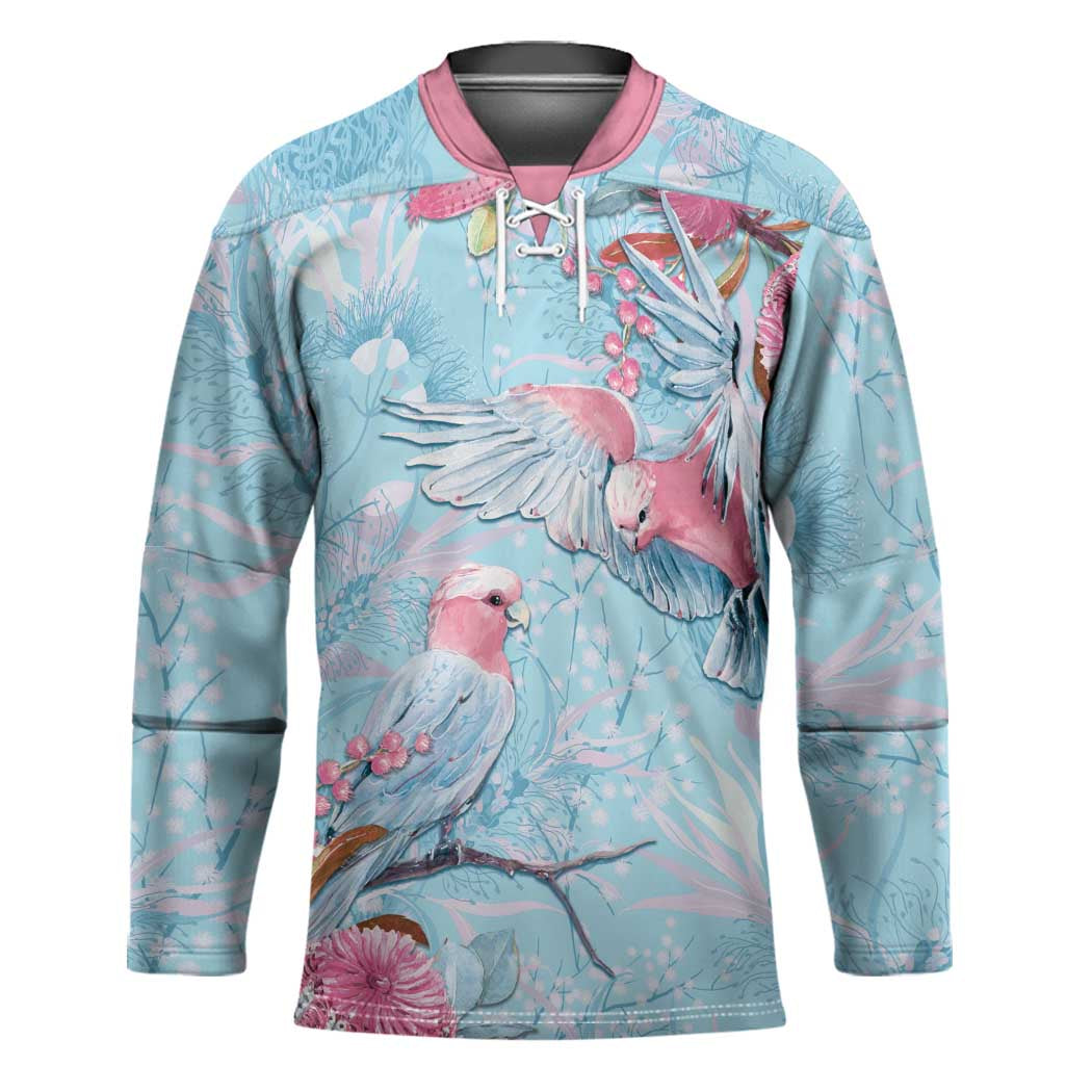 Galah Birds Australia Baby Blue & Pink Hockey Jersey - Aussie Hoodie