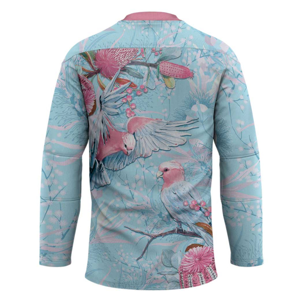 Galah Birds Australia Baby Blue & Pink Hockey Jersey - Aussie Hoodie