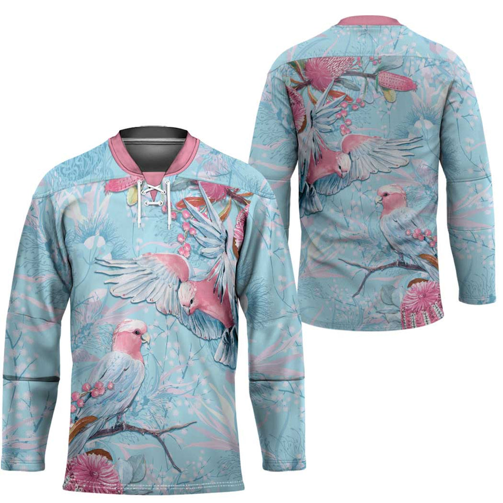 Galah Birds Australia Baby Blue & Pink Hockey Jersey - Aussie Hoodie