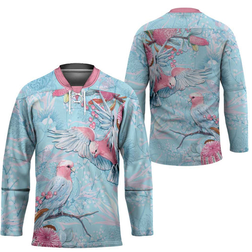 Galah Birds Australia Baby Blue & Pink Hockey Jersey - Aussie Hoodie